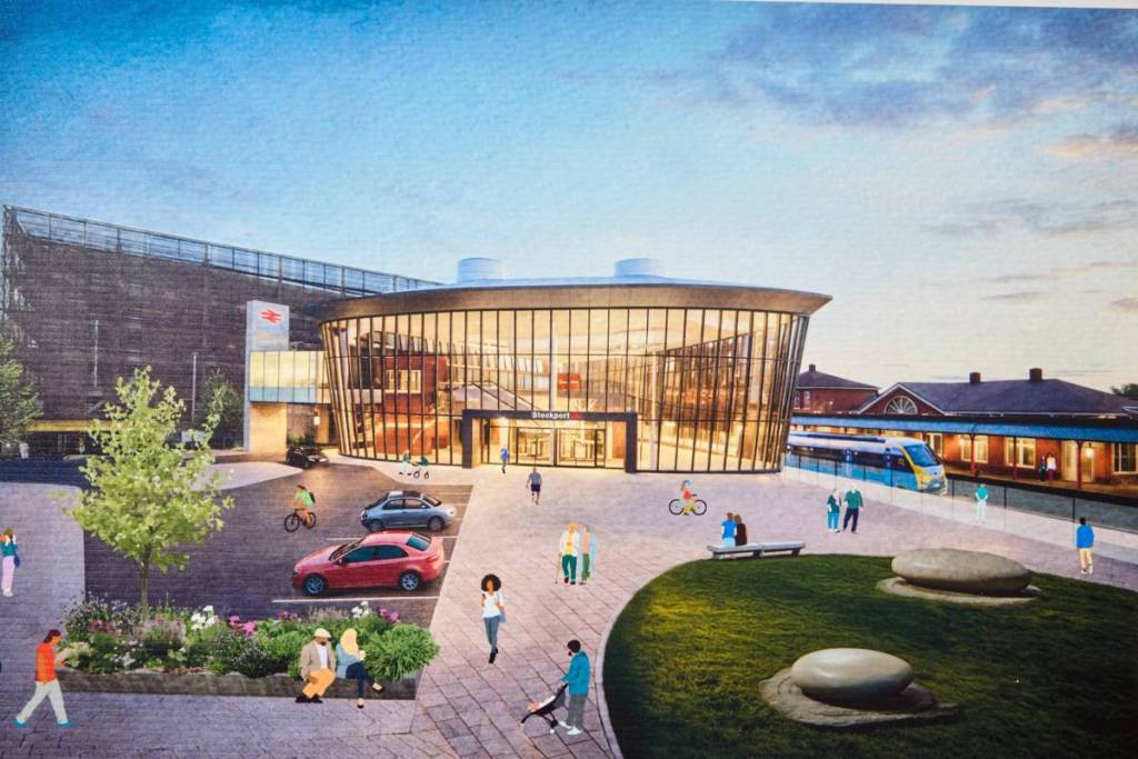 CGI of proposed front of Stockport Station