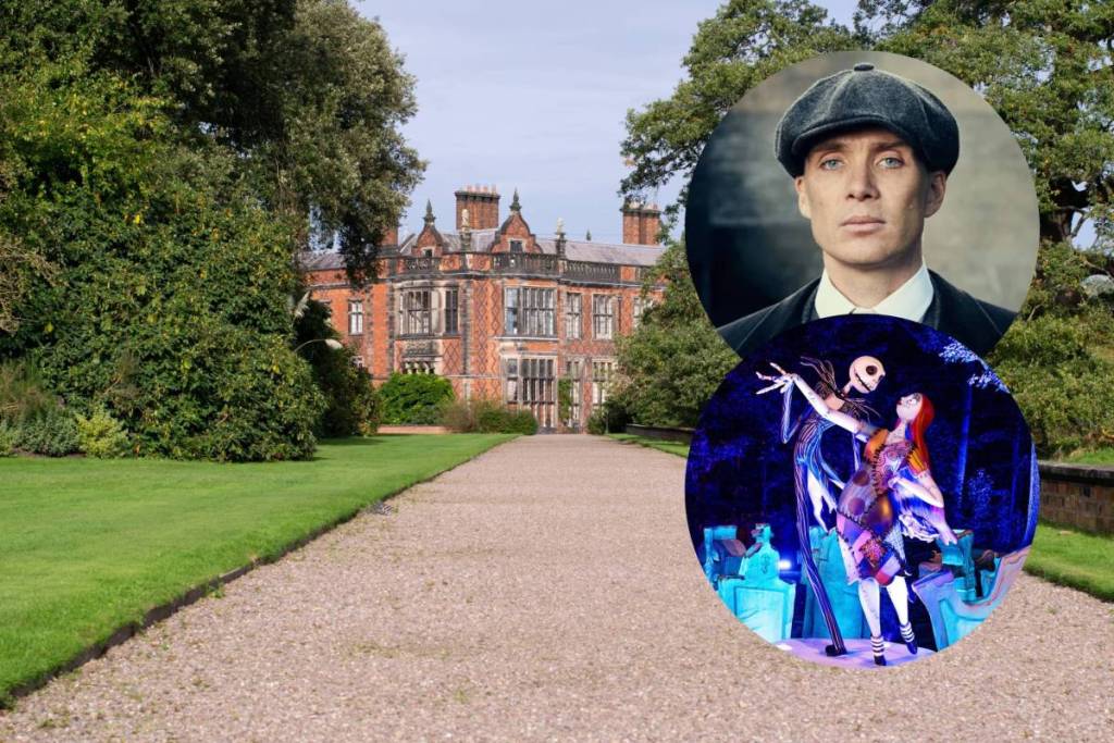 Tommy Shelby’s Peaky Blinders mansion near Manchester is being transformed into Halloween Town for the UK debut of Disney Tim Burton’s The Nightmare Before Christmas Light Trail