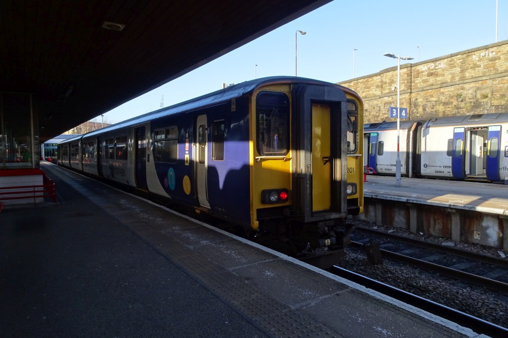 northern train at platform 2 at bradford interchange
