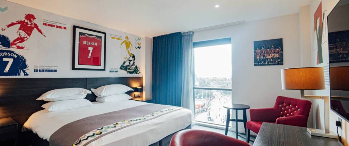 Inside Hotel Football’s seven new rooms honouring Manchester United legends Beckham, Ronaldo and Cantona, complete with views of Old Trafford from £129