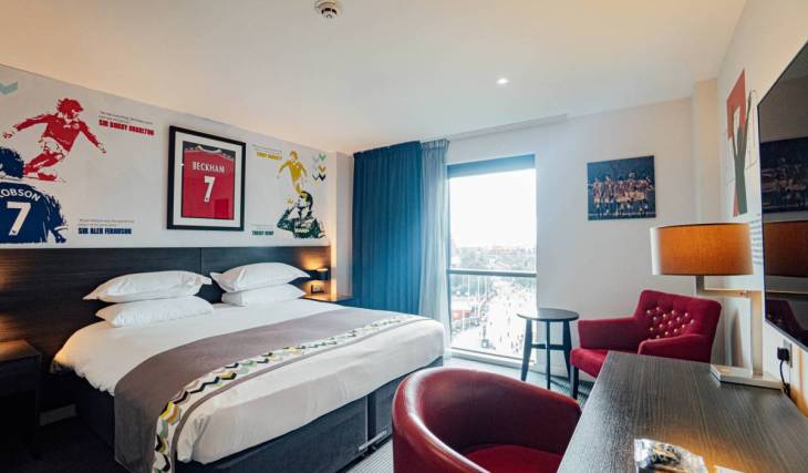 Inside Hotel Football’s seven new rooms honouring Manchester United legends Beckham, Ronaldo and Cantona, complete with views of Old Trafford from £129