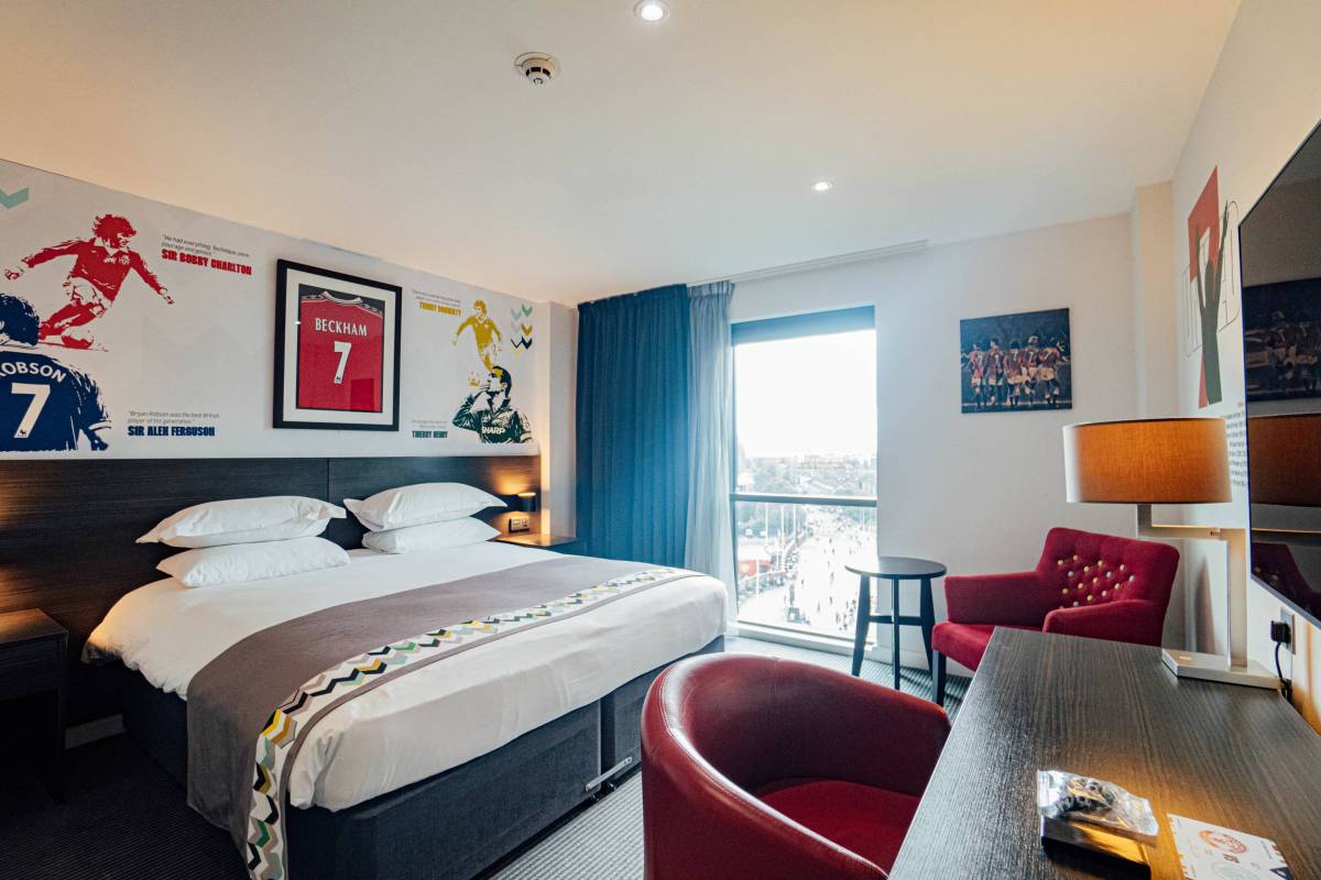 Inside Hotel Football's seven new rooms honouring Manchester United legends Beckham, Ronaldo and Cantona, complete with views of Old Trafford from £129