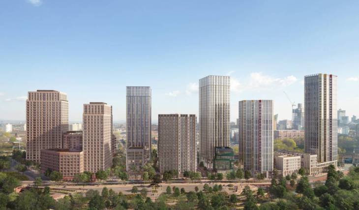 Work starts on 34-storey Manchester tower near Victoria station as part of £225m Red Bank scheme, bringing 900 new rental homes by 2029
