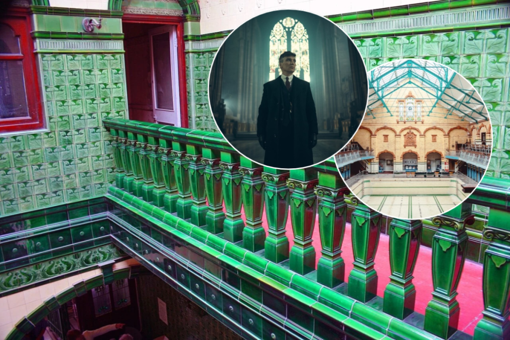 Not Birmingham: Tommy Shelby’s 1920s Peaky Blinders horse fair was filmed at Manchester’s Victoria Baths, with sawdust laid over the pool