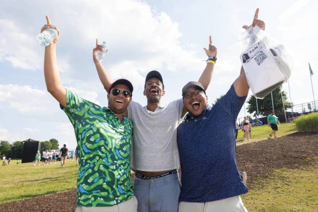 A group of golfers at LIV Golf