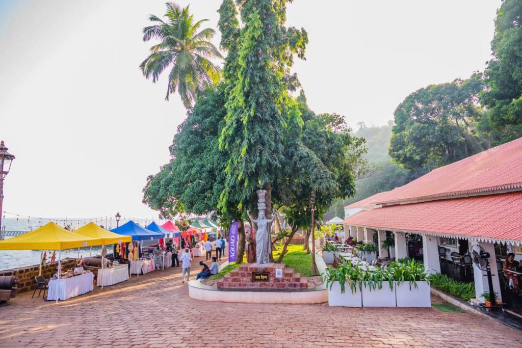 The courtyard overlooking the sea at Aguad Port and Jail Complex