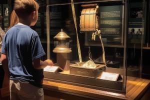 Guests explore a Titanic exhibit
