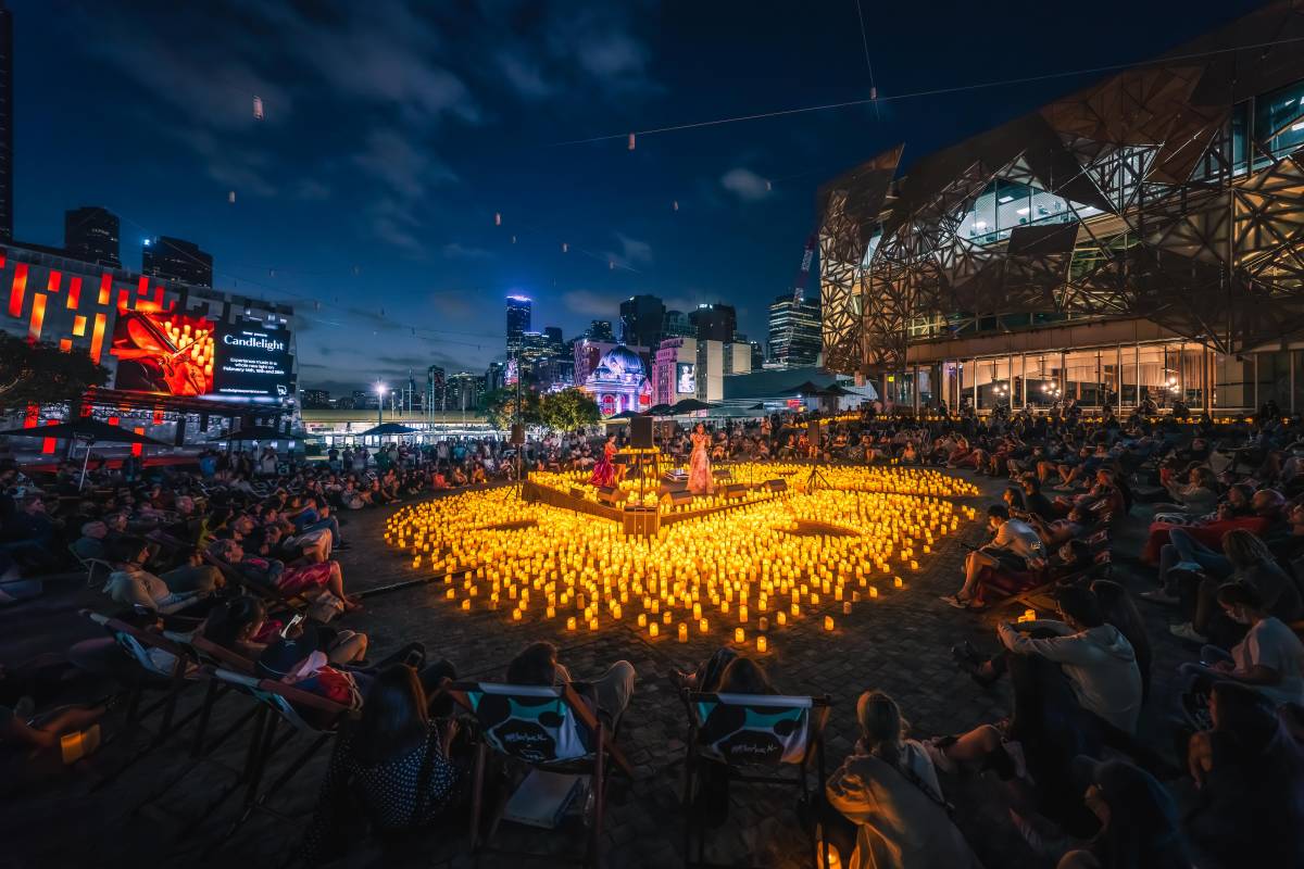 A Candlelight concert at Fed Square in Melbourne