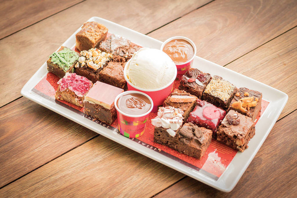 a selection of brownies and ice cream at the Brownie Festival