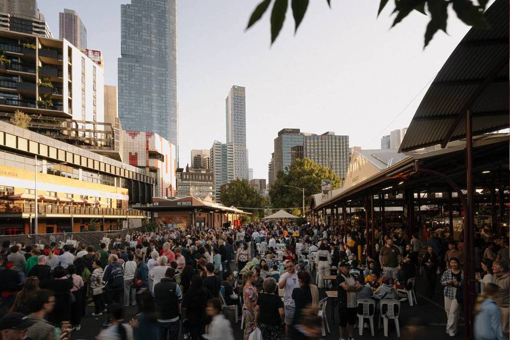 crowds outdoors at Summer Night Market