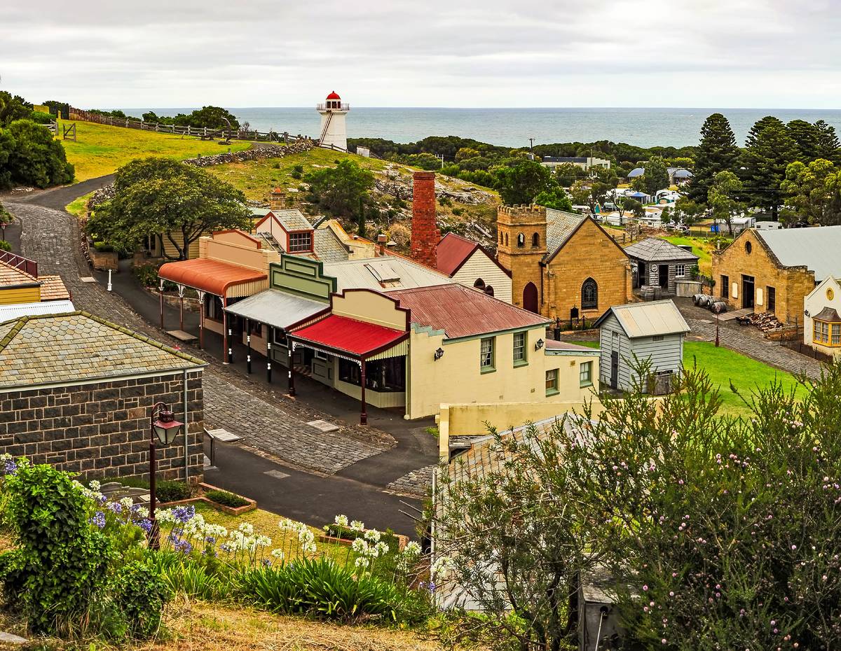 view of Flagstaff Hill Maritime Village in Warrnambool