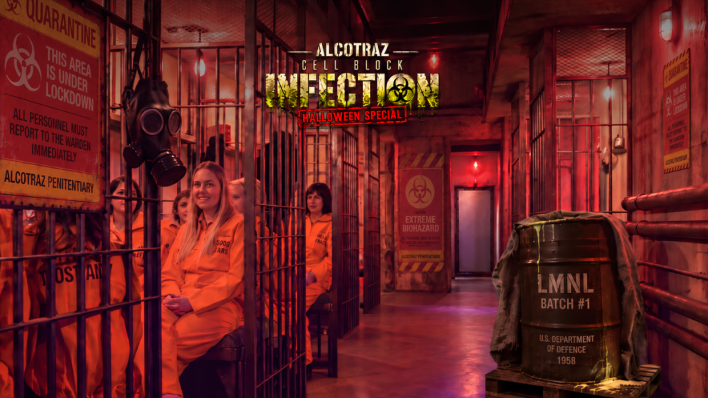 Think you can survive a night behind the bars of Alcotraz? This Halloween, a mysterious infection is spreading through the cells…