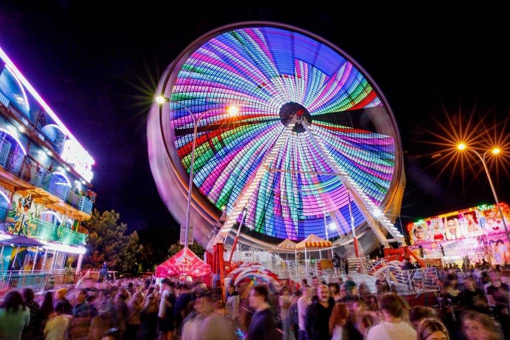 a colourful ride at Frankston's Christmas Festival