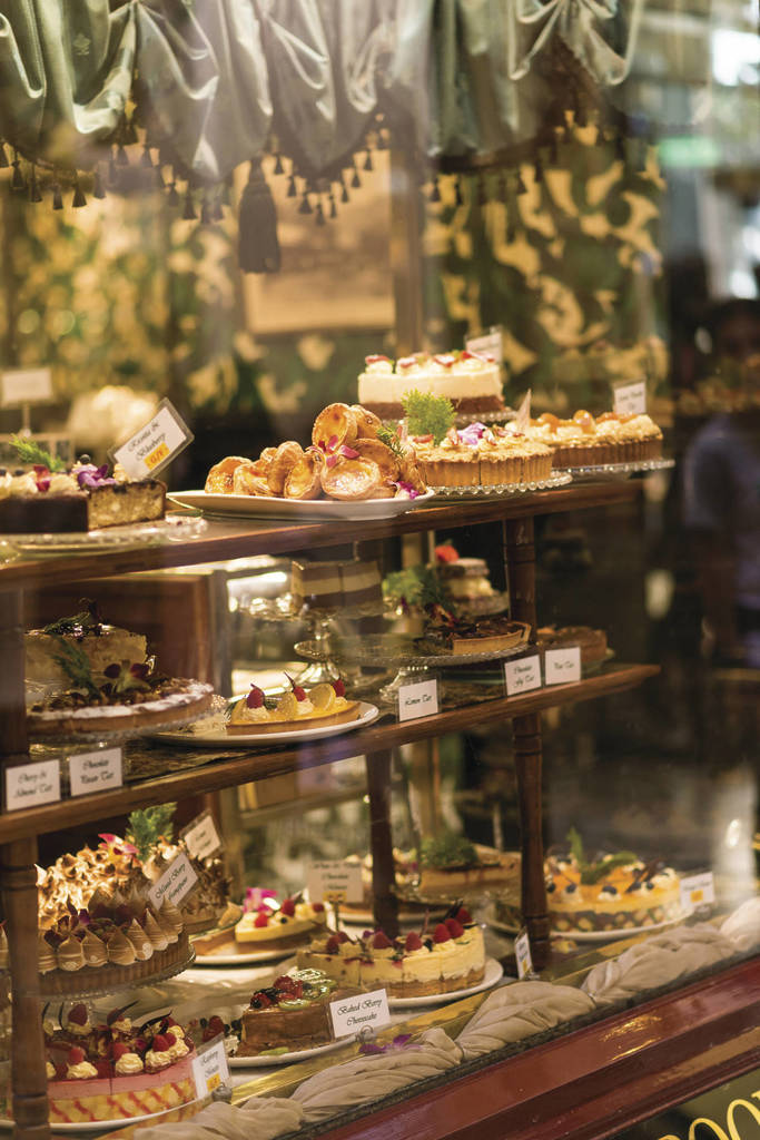 cakes and pastries on display at The Tea Rooms 1892