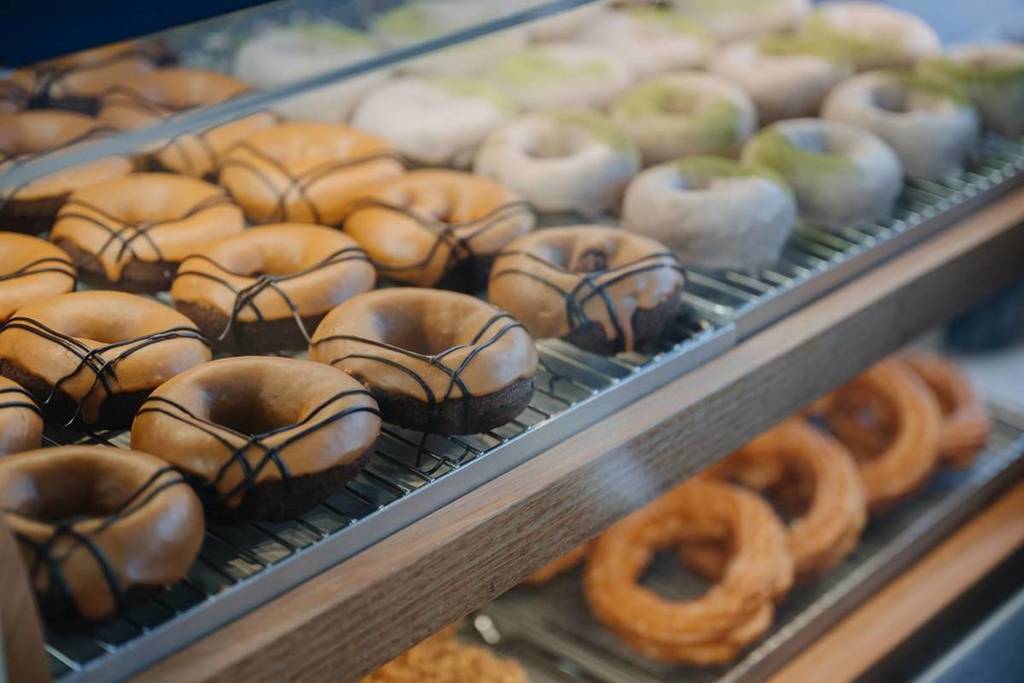 a tray of donuts at the Melbourne Donut Festival