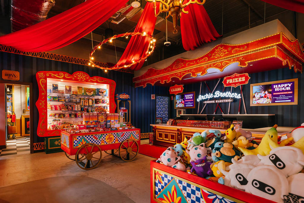 prizes and circus themed décor at Archie Brothers in QV