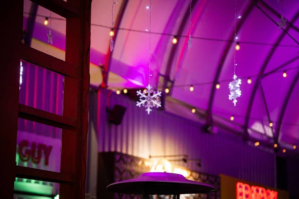 snowflake decoration hanging at Grazeland