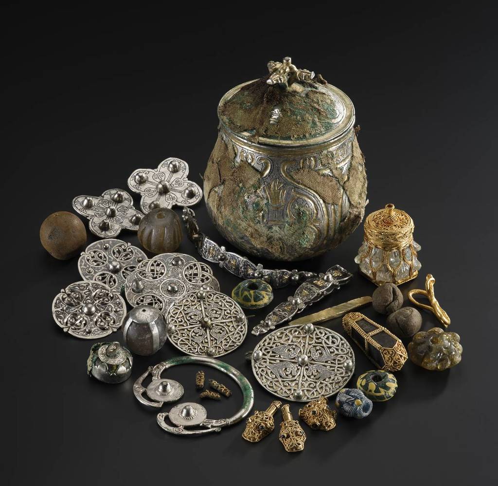 lidded vessel from the Galloway Hoard and treasures