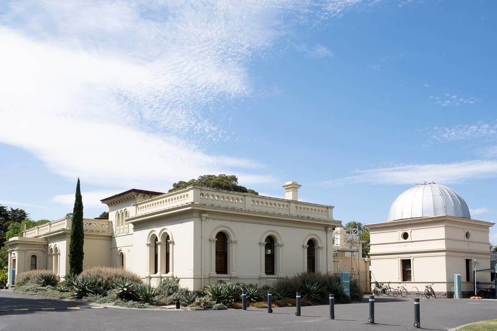 the outside of the Melbourne Observatory building on a sunny day