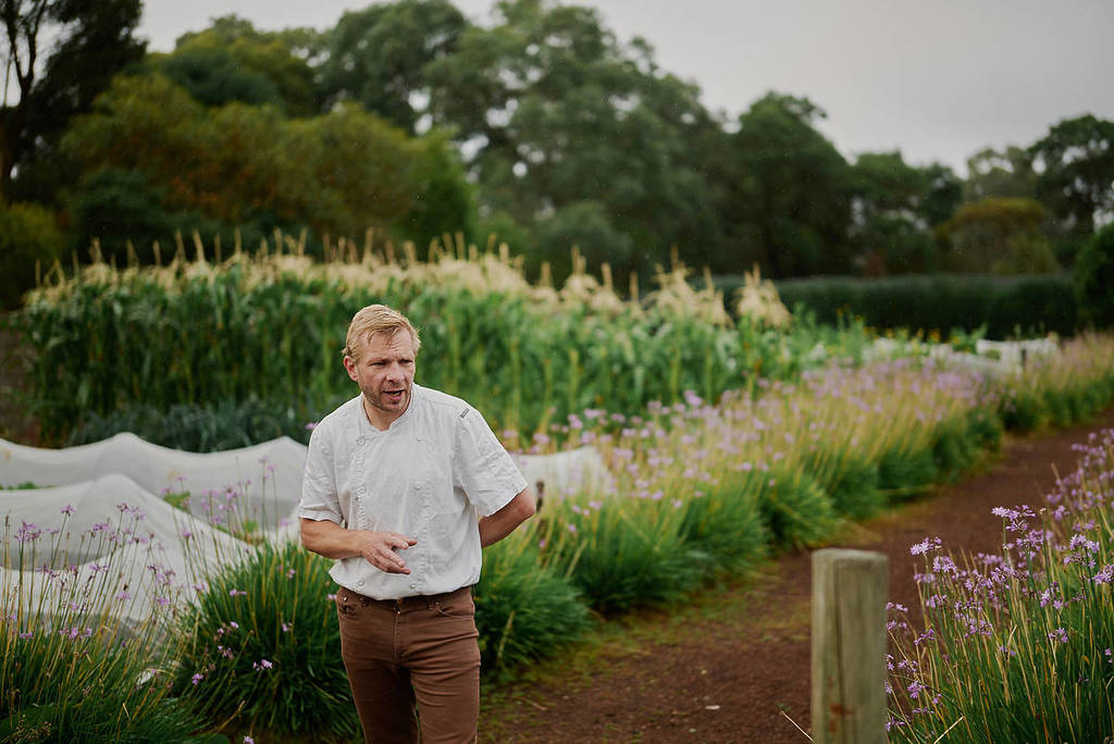 Chef Wickens in the garden of Royal Mail Hotel
