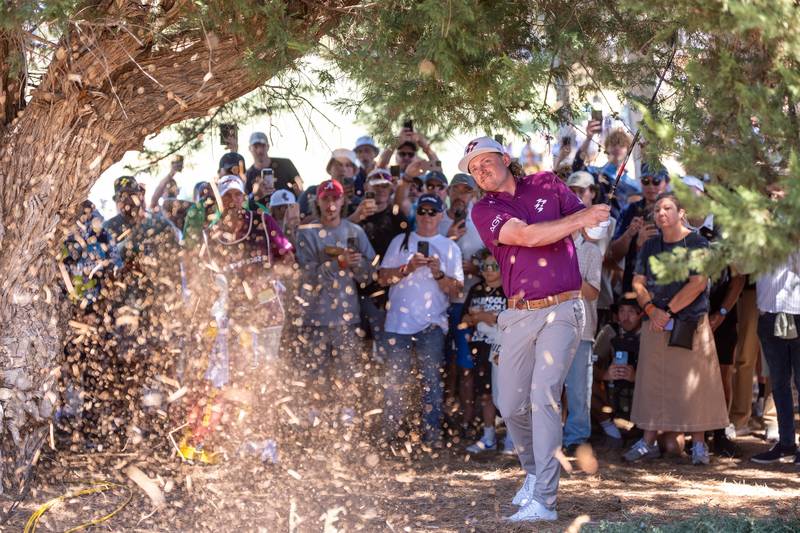 Captain Cameron Smith of Ripper GC hits his shot from the rough on the 17th hole during the final round of LIV Golf Adelaide at Grange Golf Club on Sunday, February 16, 2025 in Adelaide, Australia. (Photo by Mateo Villalba/LIV Golf)