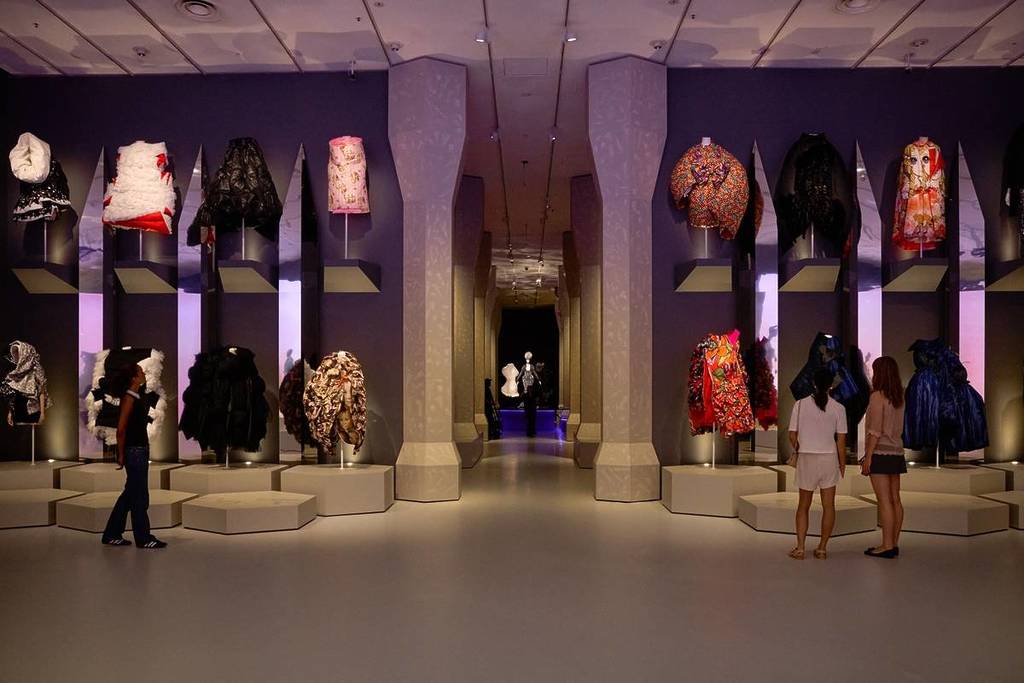 pieces on display at Westwood Kawakubo exhibition