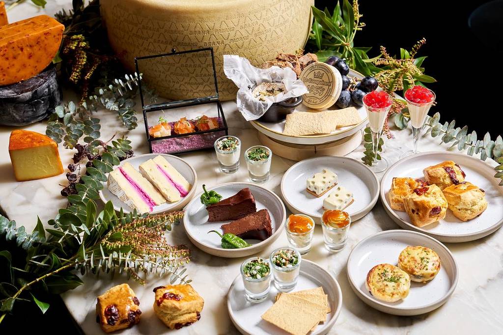 individual High Cheese menu items on plates