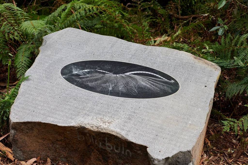 an artwork inside a boulder on The Reveal art trail