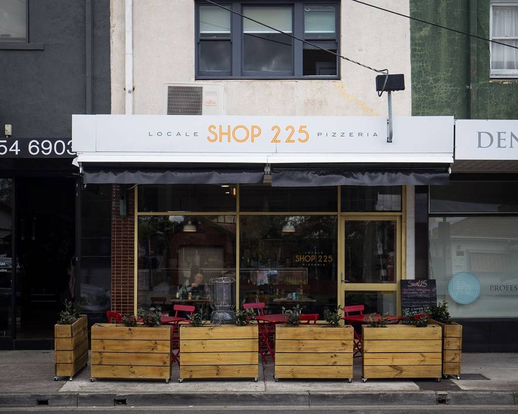 outside Shop225 restaurant