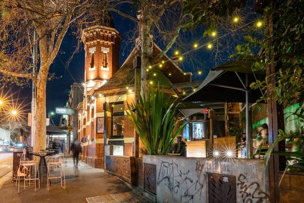 outside of The Posty venue at night