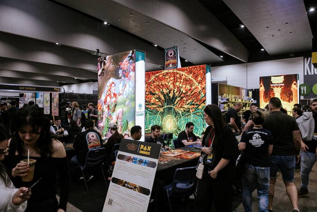 people browsing the expo hall at PAX