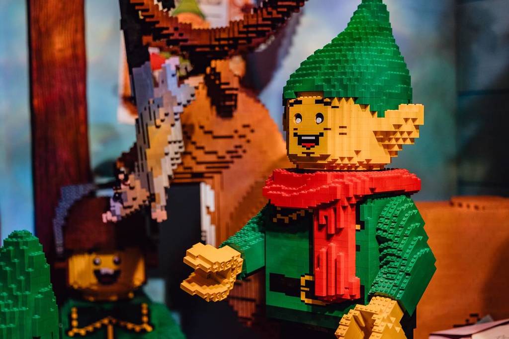a LEGO elf at the Myer Christmas Windows