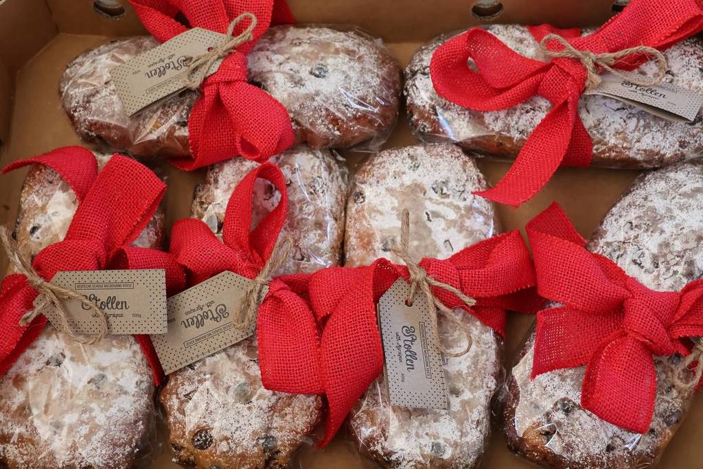 nicely wrapped 'stollen' or festive spiced bread