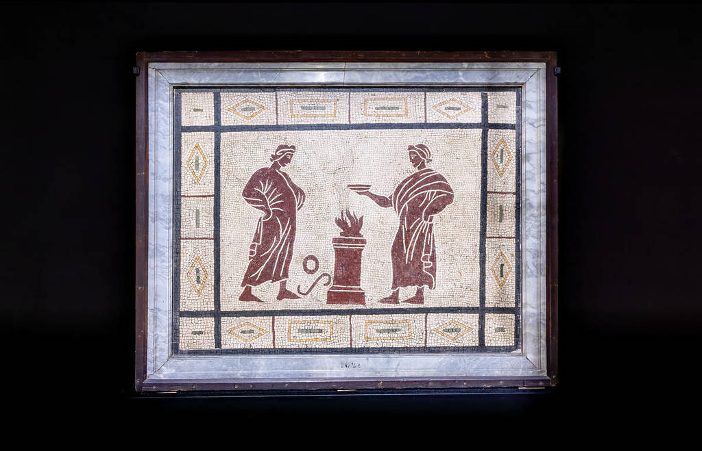 mosaic with a scene of a sacrifice