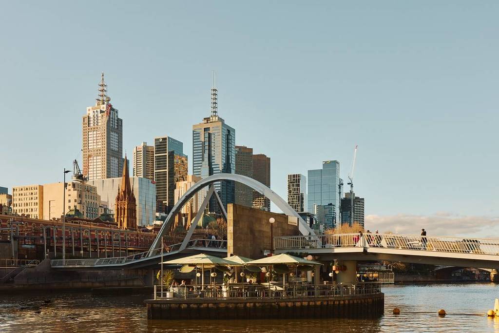view of Ponyfish Island at sunset