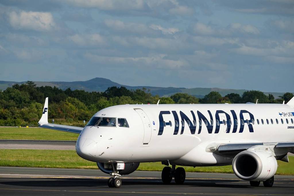 Finnair plane at airport