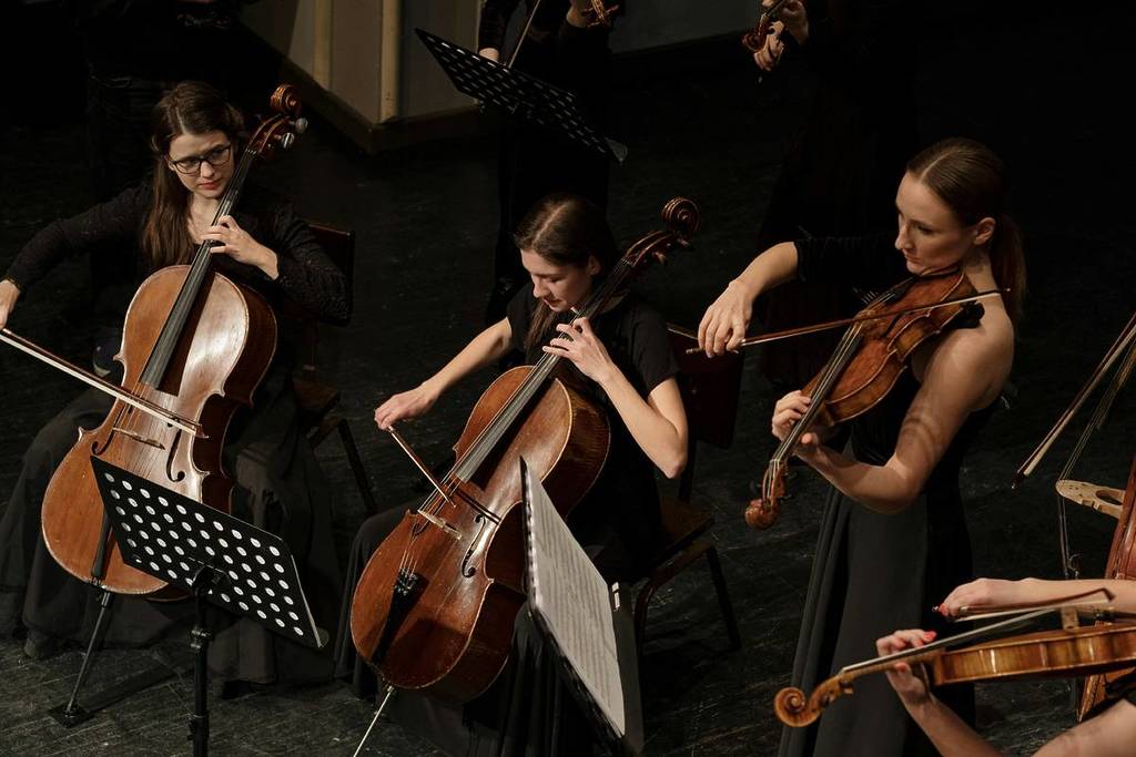 Strings musicians performing on stage