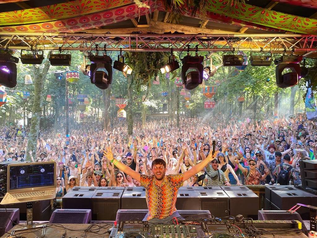beatles dub club dj in front of festival crowd