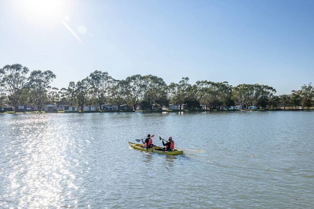 people canoeing in a lake at Boort