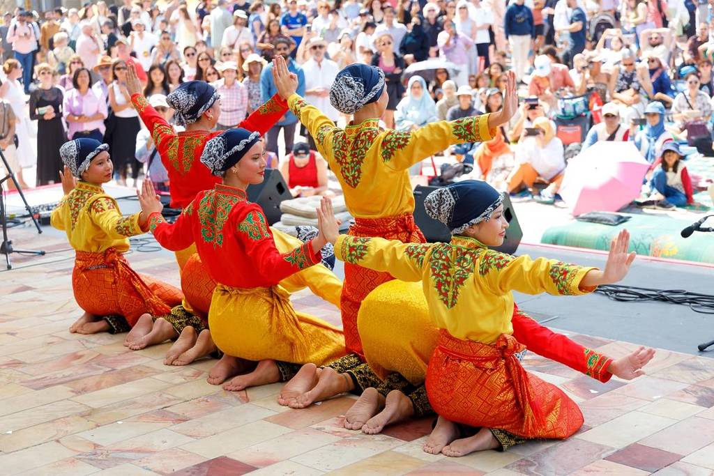 dancers on stage at Fed Square