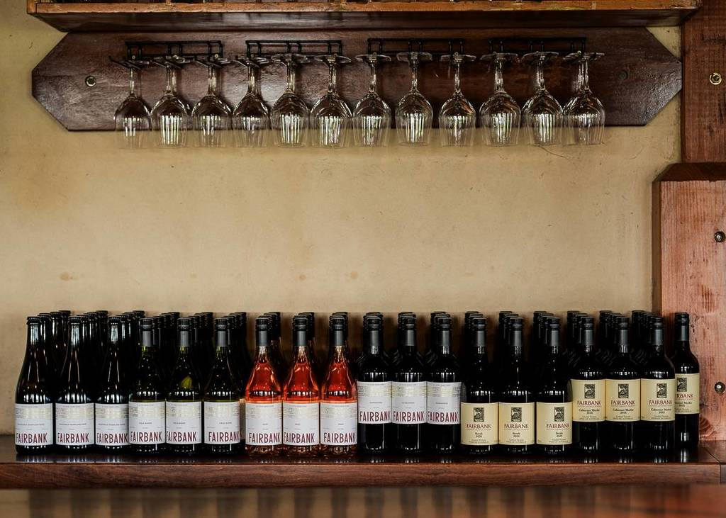 wines on a shelf at Sutton Grange