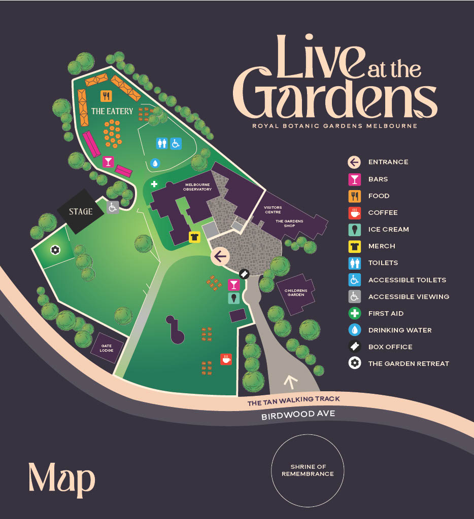 live at the gardens map