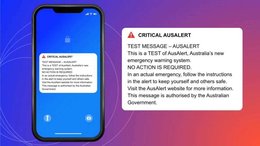 showing what AusAlert would look like on a phonoe