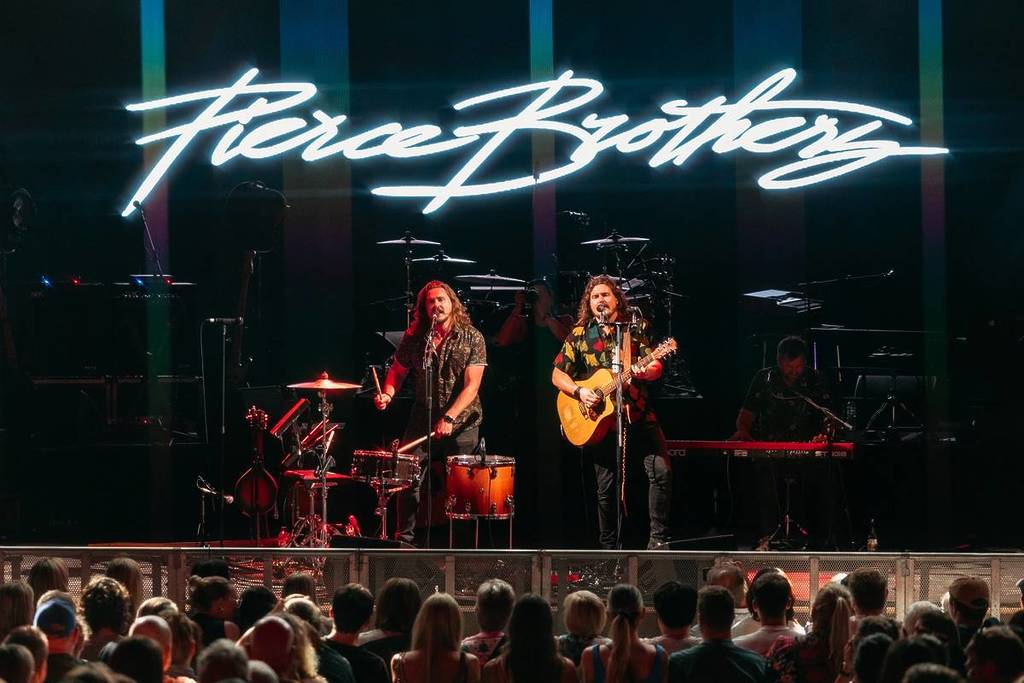 Pierce Brothers performing on stage