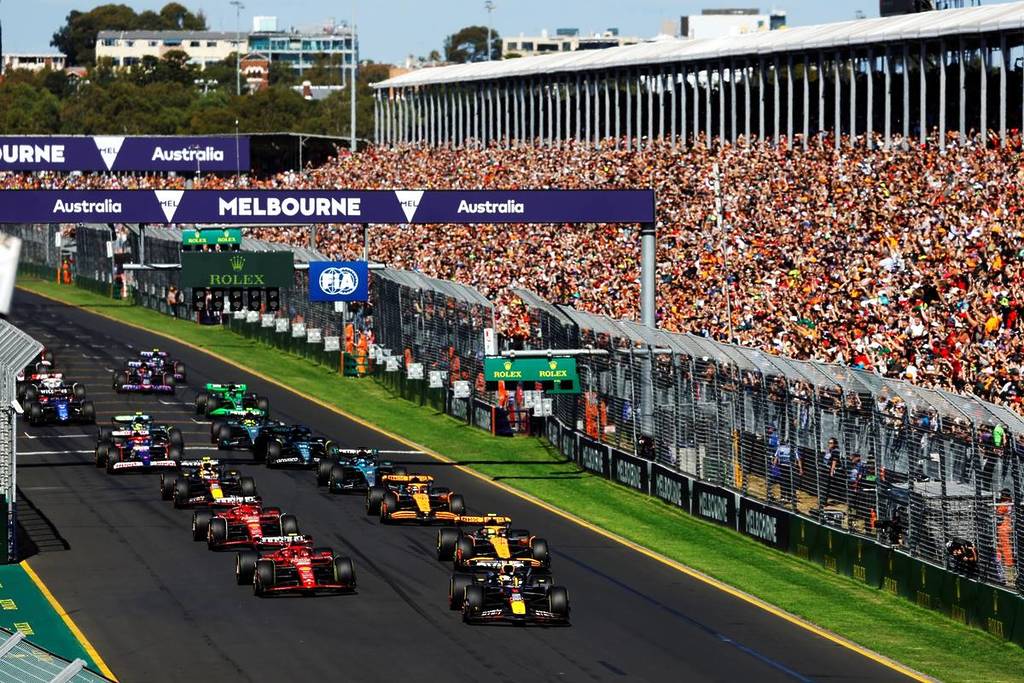 cars ready to race on the track at the F1 Australian Grand Prix