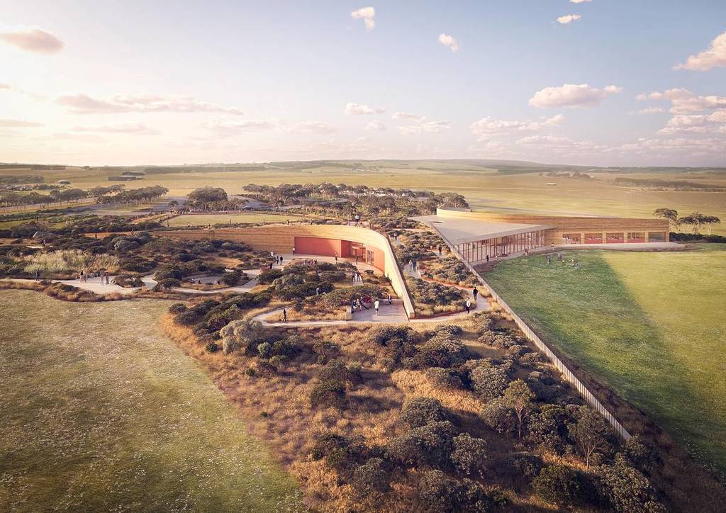artists impression of the outside of the twelve apostles visitor experience centre