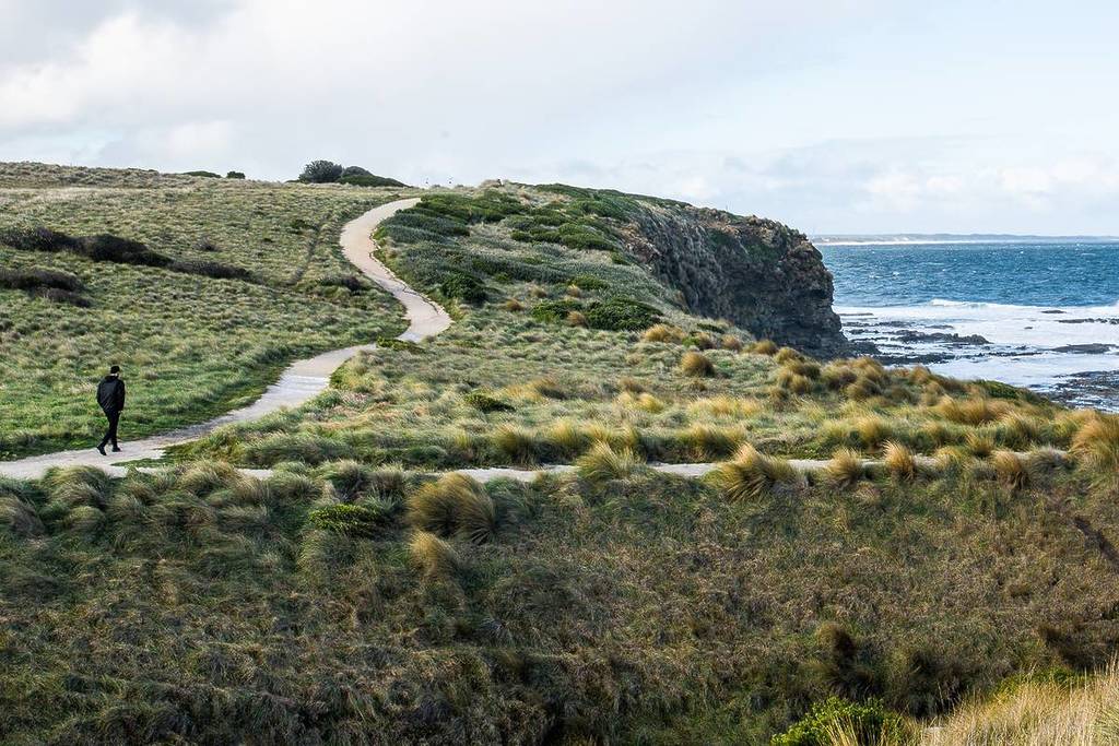 person walking on the George Bass Coastal Walk