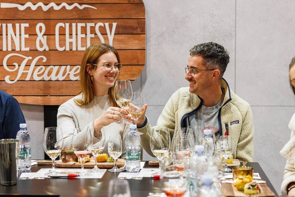man and woman at wine tasting at Good Food & Wine Show