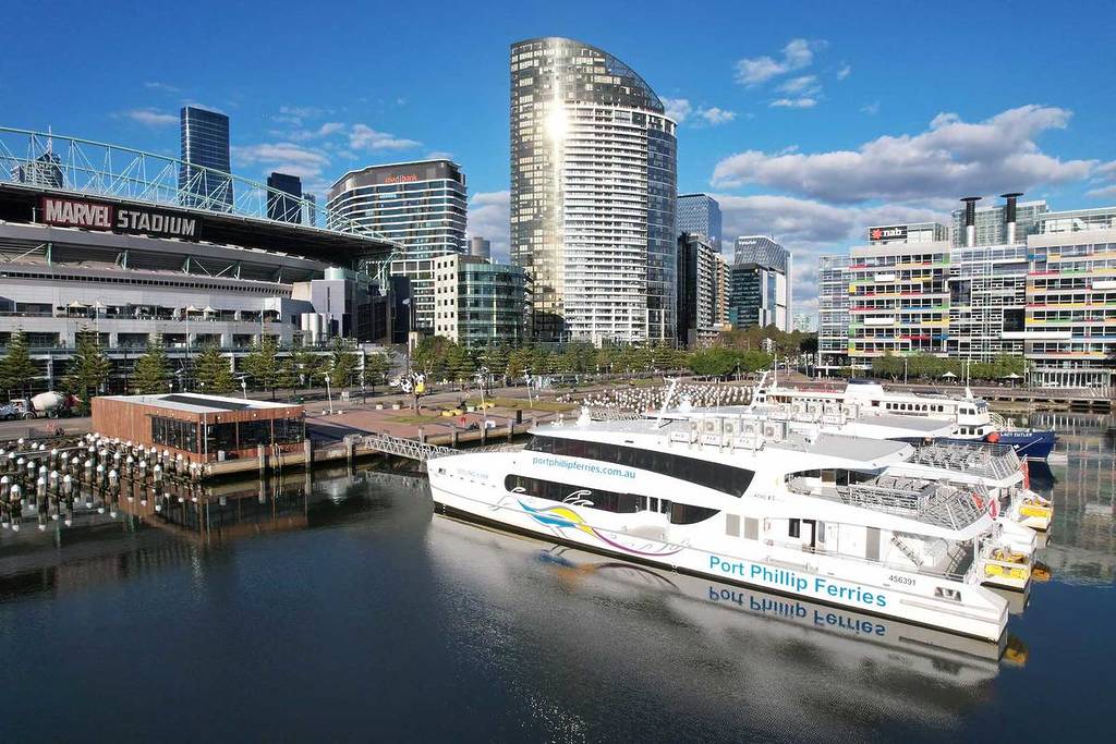 one of the Port Phillip Ferries boats in Docklands