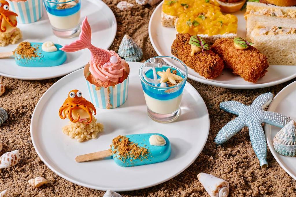 colourful desserts with an ocean theme